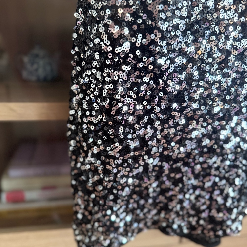 Blashe Black & Silver Halter Mini Dress BD05472 | Large Sparkly Party Cocktail - Picture 7 of 14